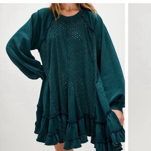 Free People Eva Sweatshirt Rainforest Green